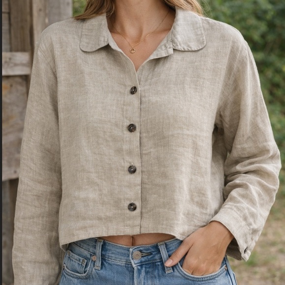 Sundance Tops - SUNDANCE woven long sleeve button down shirt Size XS Oversized Fit